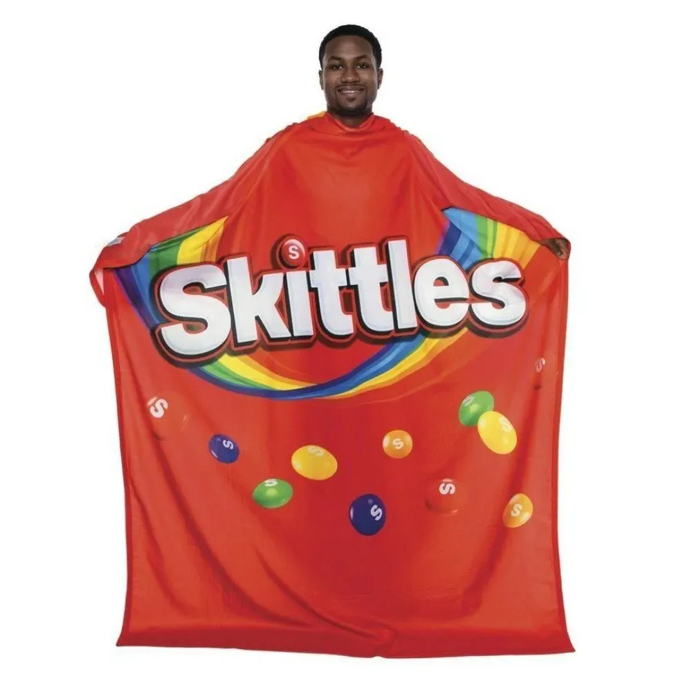 Skittles SNUGGIE The Original Wearable Soft Fleece Blanket with Sleeves Red NEW